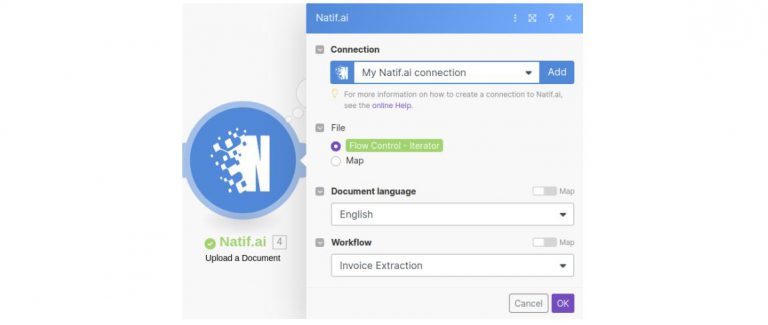 How to integrate natif.ai processing into DocuWare via Make