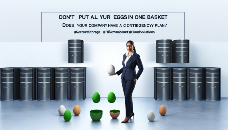 📦 Don’t put all your eggs in one basket. Having more than one storage option is critical to minimizing risks and ensuring business continuity. Does your company have a contingency plan? #SecureStorage #RiskManagement #CloudSolutions